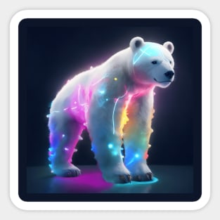 Colourful neon polar bear Sticker